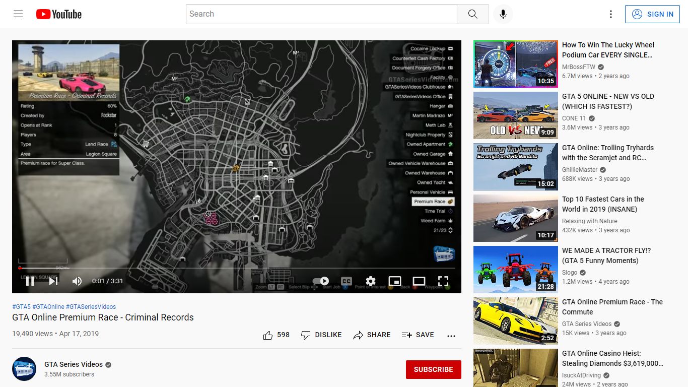 GTA Online Premium Race - Criminal Records - YouTube